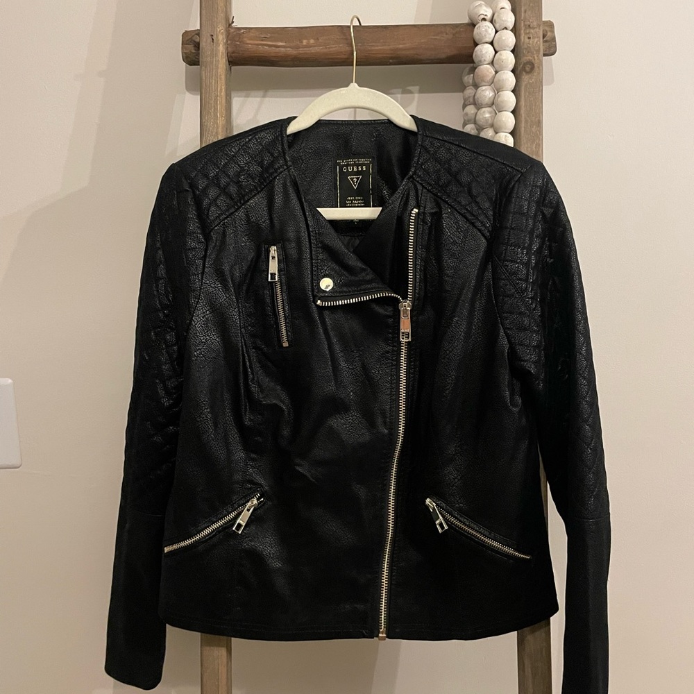 Guess black womens jacket size L